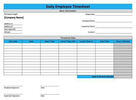 14+ Daily Timesheet Templates Free Word, PDF Format Download Free