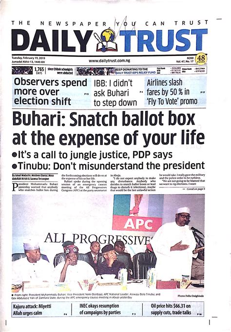 daily trust newspaper nigeria contact