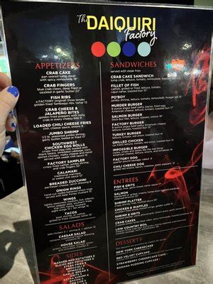 daiquiri factory bar menu