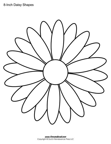 Free Printable Daisy Templates Daisy Shape Flower PDFs