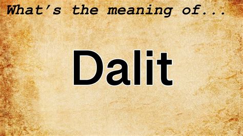 dalit meaning in bengali