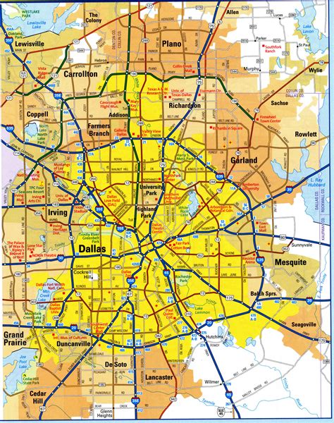 Map of Dallas, Texas GIS Geography