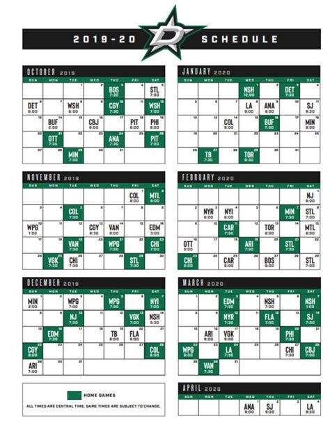 dallas stars game schedule