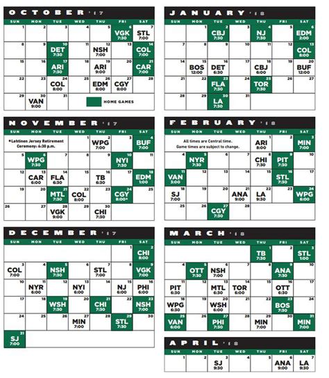 dallas stars regular season schedule