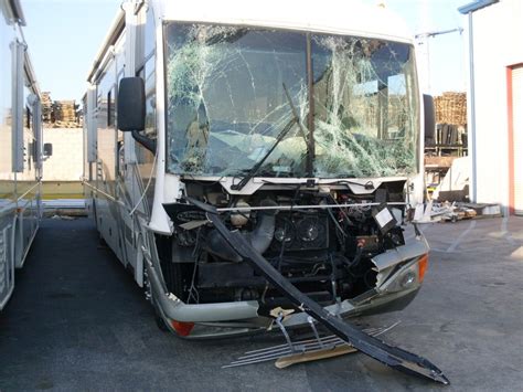 damaged RV after collision