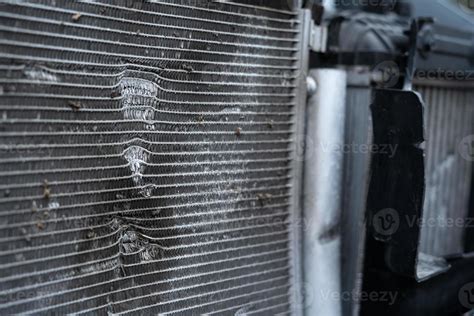 damaged car radiator