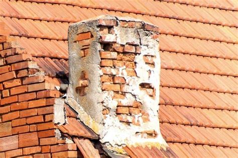 damaged chimney with visible cracks