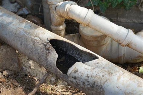damaged drainage line