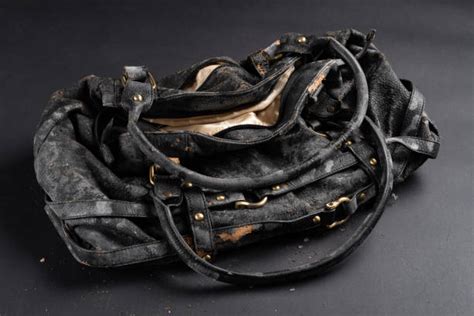 Damaged handbag closeup