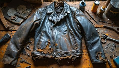 Damaged leather jacket