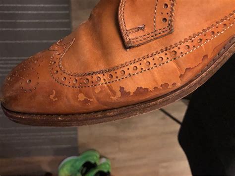 damaged leather shoes