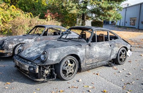 Damaged Porsche Car