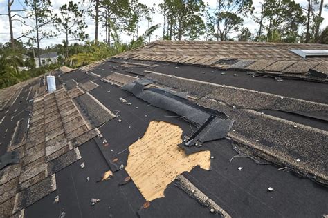 damaged roof after storm