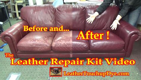 Damaged sofa with repair tools