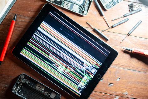 Damaged tablet screen