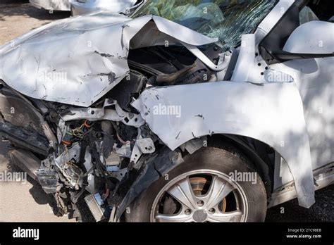 Damaged vehicle aftermath