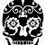 damask sugar skull stencil easy design
