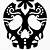 damask sugar skull stencil for pumpkins clipart transparent background
