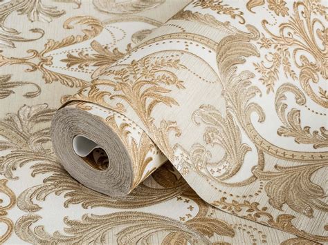 Damask Embossed Wallpaper 3D