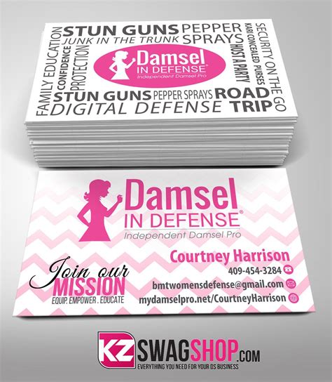 Damsel in Defense Business Cards style 1 · KZ Creative Services