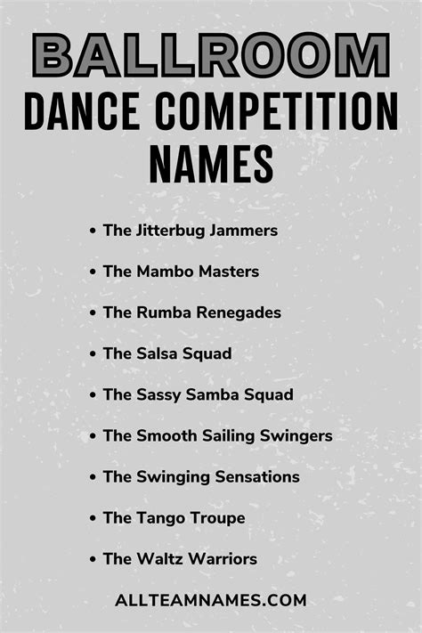 Dance Ball Names