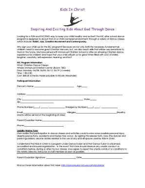 Dance Studio Waiver Template