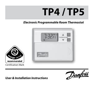DANFOSS LX205T TOUCH SCREEN PROGRAMMABLE THERMOSTAT Quick Start Guide