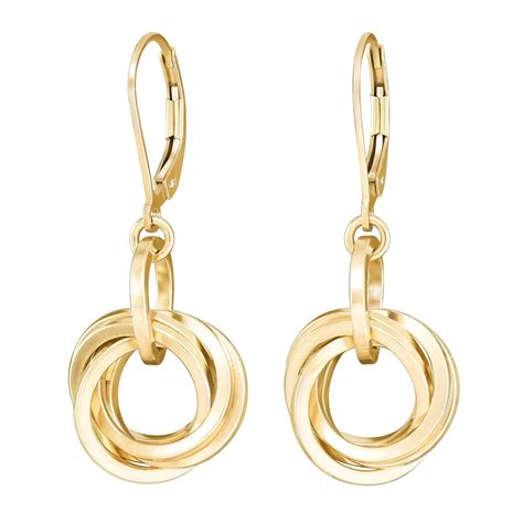 Dangle Gold Earrings 14K