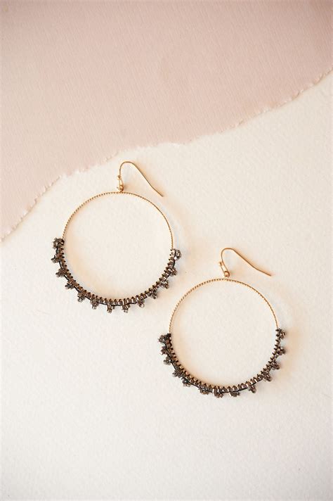 Dangle Hoop Earring Beaded