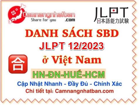 danh sach thi jlpt 12 2023