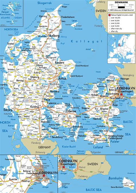 Danmark Karte Dänische Regionen ab 2007