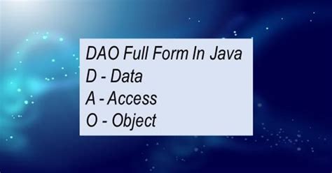 dao in java full form