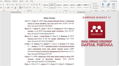 Tutorial Mendeley Cara Membuat Innote Footnote dan Daftar Pustaka