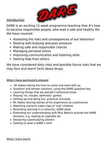 Dare Report Examples