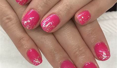 Dark Pink Gel Nails With Glitter Check out these 21 looks for some