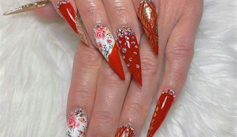 valentines vibe Red stiletto nails, Acrylic nails