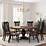 Hudson Round Dark Wood Extending Dining Table with 4 Oxford Chairs