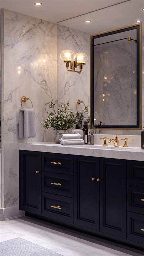 Famous Dark Blue Bathroom Vanity References