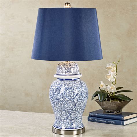 dark blue ceramic table lamps