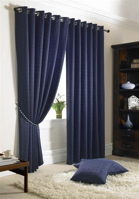 Dark Blue Curtains in Dark Blue Bedroom