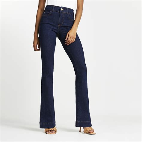 dark blue jeans flared
