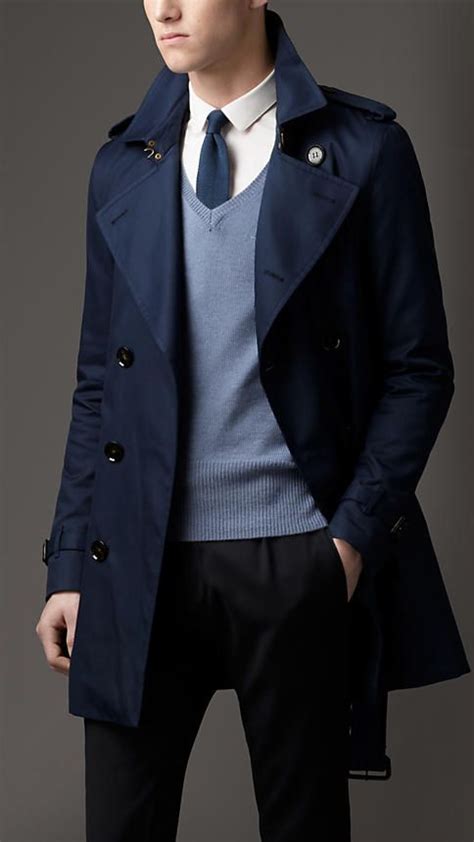 dark blue trench coat