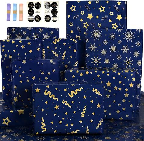 dark blue wrapping paper with stars