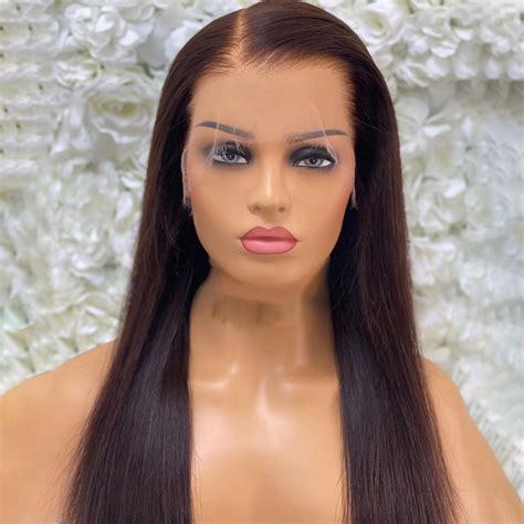 dark brown straight wig