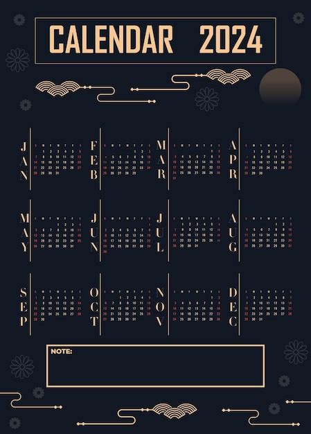 Dark Calendar 2024