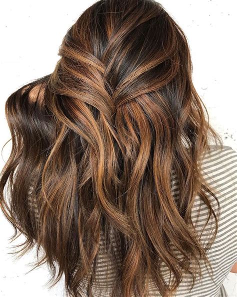 Stunning Dark Chocolate Brown Hair Color With Caramel Highlights For Short Hair