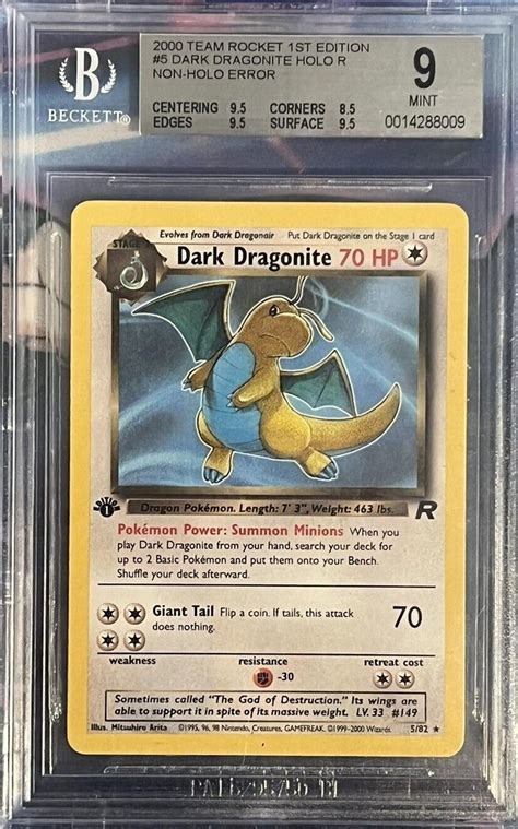 Dark Dragonite 1St Edition Error