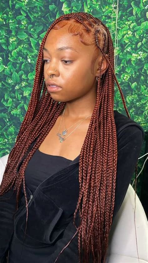 Dark Ginger Knotless Braids