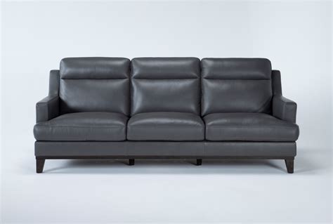 dark gray leather sofas
