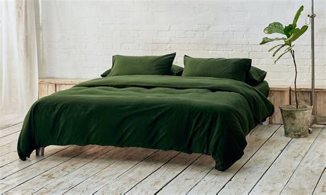 Dark Green Bed Sheets Double